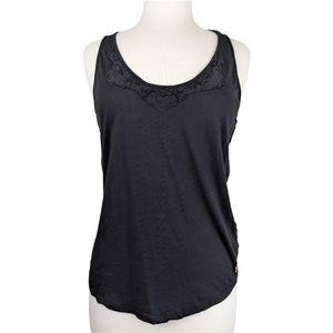 Juicy Couture Black Sleeveless Lace Accent Tank Top Women's Size Medium